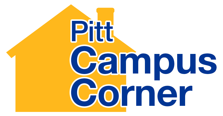 Logo for 'Pitt Campus Corner' featuring house icon